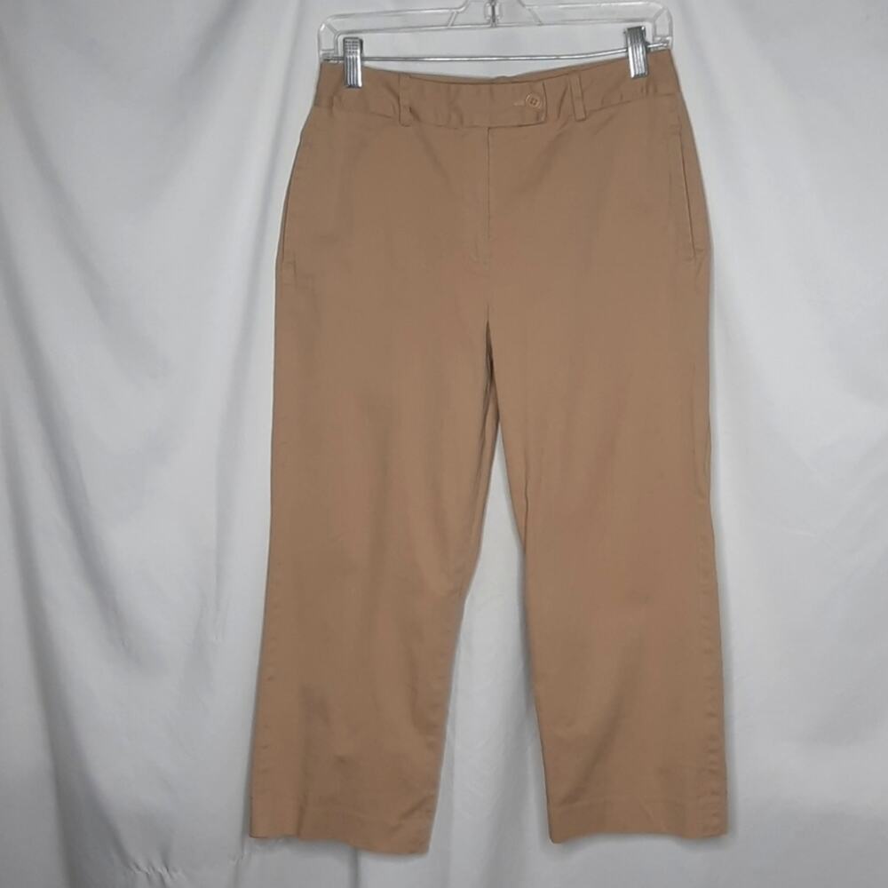 Larry Levine Stretch Cropped Khakis Tan 6P